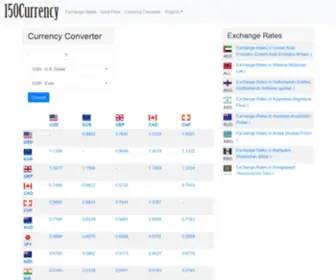 150Currency.com(Foreign Currency Exchange Rates and Gold Prices Today) Screenshot
