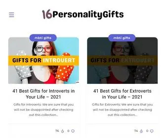 16Personalitygifts.com(Best Gift Ideas for Every Personality Type) Screenshot