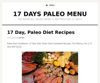 17Dayspaleomenu.com(17 Days Paleo Menu) Screenshot