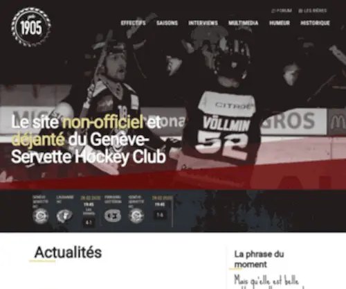 1905.ch(Le site non officiel et déjanté du Genève) Screenshot