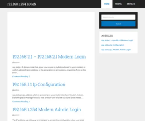 192-168-1254.com(How to Login 192.168.1.254) Screenshot