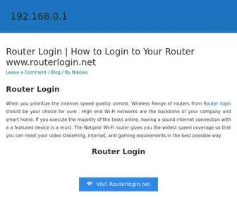 19216801.vin(192.168.0.1 is the default gateway that is used by routers and modems such as D) Screenshot