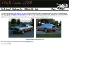 1968Z28.com(1968 Z/28 First Generation Site) Screenshot