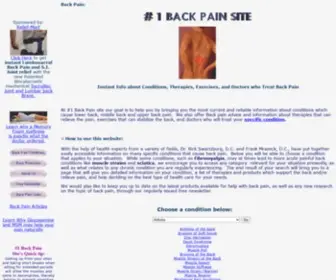 1Backpain.com(#1 Back Pain Site) Screenshot