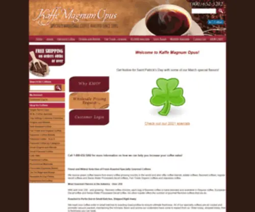 1Cafe.com(Wholesale and Bulk Coffee Bean Roasters wIth Organic) Screenshot