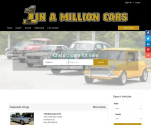 1Inamillioncars.com(1Inamillioncars) Screenshot