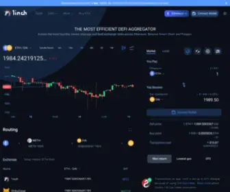 1Inchexchange.com(DEX aggregator on Ethereum) Screenshot