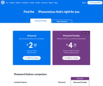 1Password.eu(European pricing & free trial) Screenshot