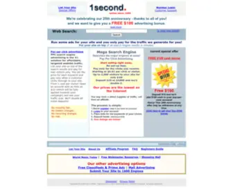 1Second.com(Pay Per Click Advertising) Screenshot