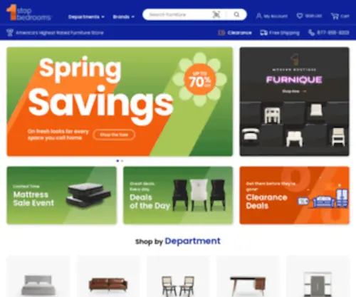 1Stopbedrooms.com(Furniture & Home Decor Store) Screenshot