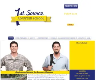 1Stsourceadjusterschool.com(Adjuster Training Houston) Screenshot