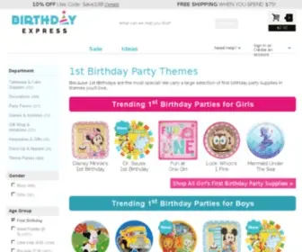 1Stwishes.com(1st Birthday Party Supplies and First Birthday Themes) Screenshot