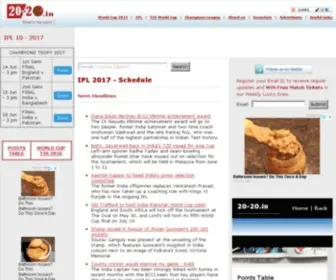 20-20.in(Twenty20, World Cup, IPL, Live Cricket Scoreboard) Screenshot