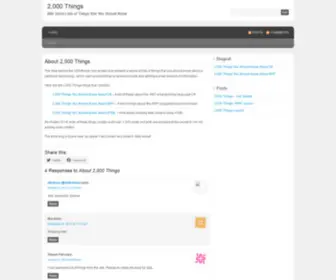 2000Things.com(The idea behind the project) Screenshot