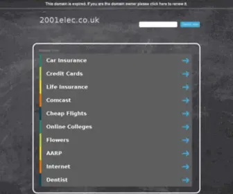 2001Elec.co.uk(2001 Electronic Components) Screenshot