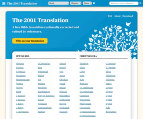 2001Translation.org(2001 Translation of the Bible) Screenshot