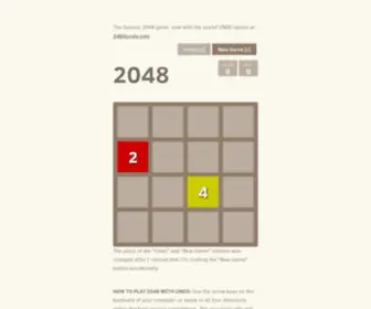 2048Undo.com(2048 Game With Unlimited Undo) Screenshot