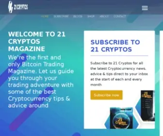 21CRYptos.com(The essential digital magazine for bitcoin) Screenshot