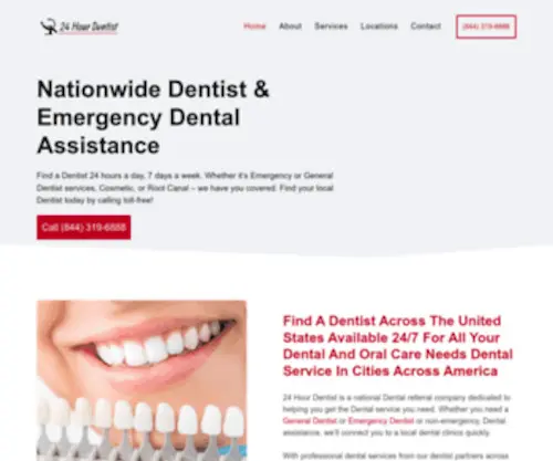 24-Hour-Dentist.com(Find a Dentist & Dental assistance) Screenshot