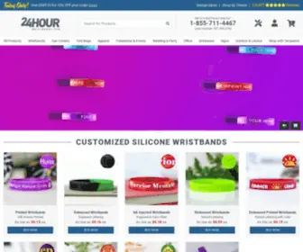 24Hourwristbands.com(Buy Custom Rubber Bracelets) Screenshot
