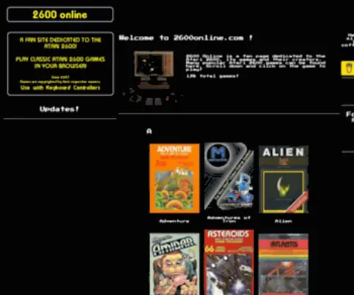 2600Online.com(Play Classic Atari 2600 Games) Screenshot