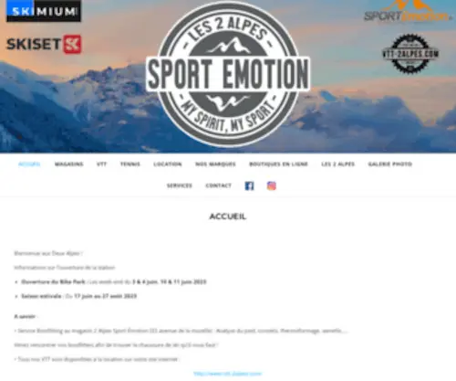 2Alpes-Sportemotion.com(Location de ski et VTT) Screenshot