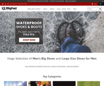 2Bigfeet.com(Large Size Shoes & Big Shoes for Men at 2BigFeet) Screenshot