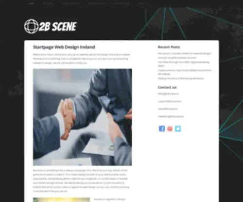 2Bscene.ie(All about this web design website for use in Ireland) Screenshot