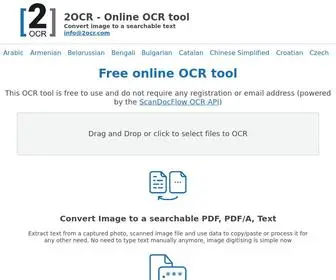 2OCR.com(Free online OCR tool with multiple languages support) Screenshot