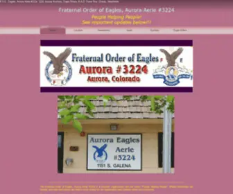 3224Eagles.com(Fraternal Order of Eagles Aurora Aerie #3224) Screenshot