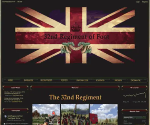 32Ndregiment.com(32nd Regiment of Foot) Screenshot