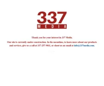 337Media.com(Thank you for your interest in 337 Media. Our site) Screenshot