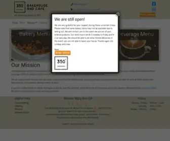 350Bakehousecafe.ca(Our Mission) Screenshot