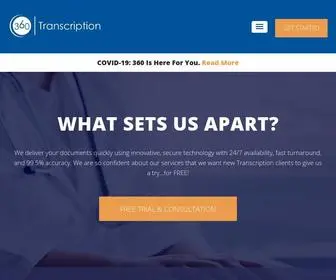 360Transcription.com(Medical, Medico-Legal, Business, IME, QMETranscription) Screenshot
