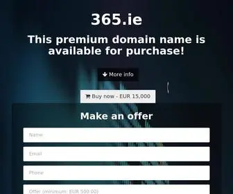 365.ie(Domain name is for sale) Screenshot