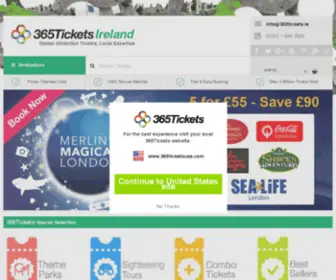 365Tickets.ie(Buy Tickets for Top Irish Tourist Attractions & Events) Screenshot
