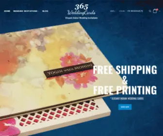 365Weddingcards.com(#1 Place to order and Buy Indian Wedding Cards online) Screenshot