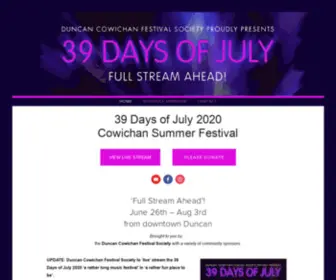 39Daysofjuly.ca(39 Days of July Cowichan Summer Festival) Screenshot