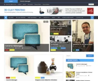 3Dclayprinting.com(The preferred guide to Clay and Ceramics 3D Printing) Screenshot