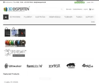 3Deksperten.dk(Find alt til 3D print hos 3D Eksperten) Screenshot