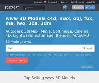 3Dexport.com(3D Model Marketplace) Screenshot