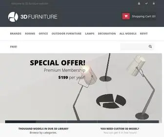 3Dfurniture.net(3D Furniture library offers 3D models in various file formats) Screenshot