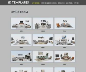 3Dfurniturelibrary.com(3D TEMPLATES) Screenshot