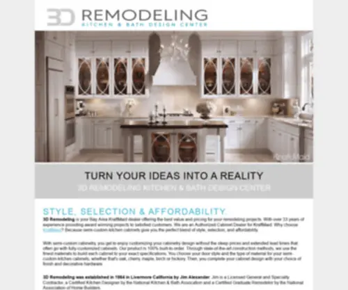 3Dremodeling.com(3D Discount Kitchen Cabinets) Screenshot