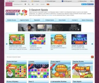 3Gewinntspiele.com(3 Gewinnt Spiele und Bubble Shooter Spiele Kostenlos) Screenshot