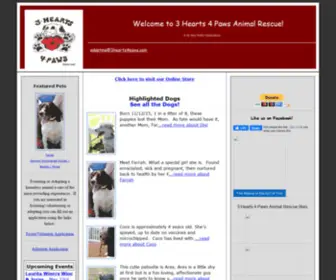 3Hearts4Paws.org(3 Hearts 4 Paws Animal Rescue) Screenshot