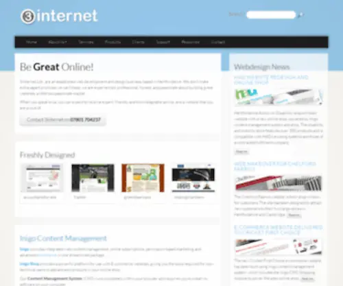 3Internet.co.uk(3internet Website Design and Web Development including Content Management) Screenshot