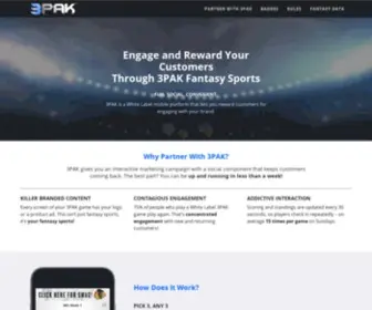 3Pak.com(3pak Engage and reward your customers through Fantasy Sports) Screenshot