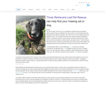 3Retrievers.com(Lost pet rescue. Lost dogs and cats. Search dogs. Trapping) Screenshot