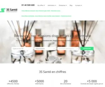 3SSante.com(N°1 de l'intérim et de l'emploi en pharmacie en France) Screenshot